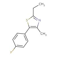 Chemical structure of 2-ethyl-5-(4-fluorophenyl)-4-methyl-1,3-thiazole - CSSB00013246128