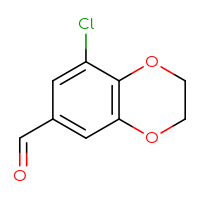 Chemical structure of 8-chloro-2,3-dihydro-1,4-benzodioxine-6-carbaldehyde - CSSB00000016203