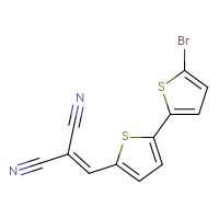 Chemical structure of 2-({5'-bromo-[2,2'-bithiophen]-5-yl}methylidene)propanedinitrile - CSSB00138412010