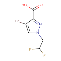 Chemical structure of 4-bromo-1-(2,2-difluoroethyl)-1H-pyrazole-3-carboxylic acid - CSSB00010197454