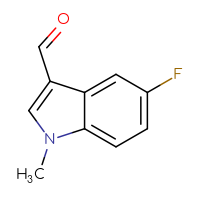 Chemical structure of 5-fluoro-1-methyl-1H-indole-3-carbaldehyde - CSSB00000050698