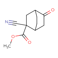 Chemical structure of methyl 2-cyano-5-oxobicyclo[2.2.2]octane-2-carboxylate - CSSB02515434077