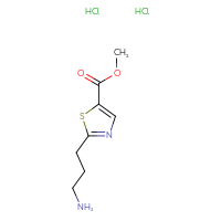 Chemical structure of methyl 2-(3-aminopropyl)-1,3-thiazole-5-carboxylate dihydrochloride - CSSB20620702935