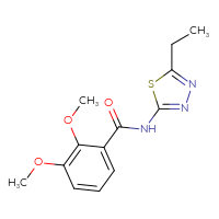 Chemical structure of N-(5-ethyl-1,3,4-thiadiazol-2-yl)-2,3-dimethoxybenzamide - CSSB00027975199
