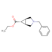 Chemical structure of ethyl (1R,5S,6S)-3-benzyl-3-azabicyclo[3.1.0]hexane-6-carboxylate - CSSB00103154135