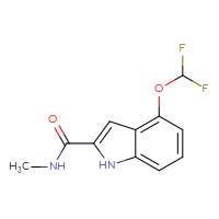 Chemical structure of 4-(difluoromethoxy)-N-methyl-1H-indole-2-carboxamide - CSSB01996698482