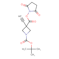 Chemical structure of 1-tert-butyl 3-(2,5-dioxopyrrolidin-1-yl) 3-ethynylazetidine-1,3-dicarboxylate - CSSB17484214054