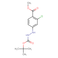 Chemical structure of methyl 4-({[(tert-butoxy)carbonyl]amino}amino)-2-chlorobenzoate - CSSB21331812852