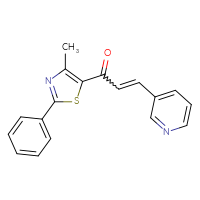 Chemical structure of 1-(4-methyl-2-phenyl-1,3-thiazol-5-yl)-3-(pyridin-3-yl)prop-2-en-1-one - CSSB00104552773