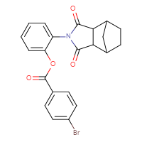 Chemical structure of 2-{3,5-dioxo-4-azatricyclo[5.2.1.0²,⁶]decan-4-yl}phenyl 4-bromobenzoate - CSSB00121685305