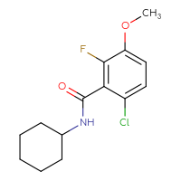Chemical structure of 6-chloro-N-cyclohexyl-2-fluoro-3-methoxybenzamide - CSSB06302295004