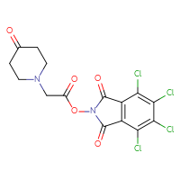 Chemical structure of 4,5,6,7-tetrachloro-1,3-dioxo-2,3-dihydro-1H-isoindol-2-yl 2-(4-oxopiperidin-1-yl)acetate - CSSB20270808341