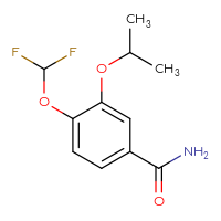 Chemical structure of 4-(difluoromethoxy)-3-(propan-2-yloxy)benzamide - CSSB03436537314