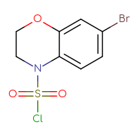 Chemical structure of 7-bromo-3,4-dihydro-2H-1,4-benzoxazine-4-sulfonyl chloride - CSSB06627328697