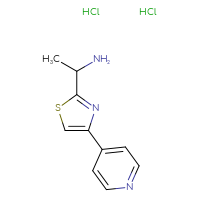 Chemical structure of 1-[4-(pyridin-4-yl)-1,3-thiazol-2-yl]ethan-1-amine dihydrochloride - CSSB00000753971