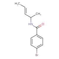 Chemical structure of 4-bromo-N-[(3E)-pent-3-en-2-yl]benzamide - CSSB21432552654