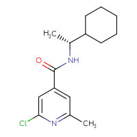 Chemical structure of 2-chloro-N-[(1R)-1-cyclohexylethyl]-6-methylpyridine-4-carboxamide - CSSB02215433855