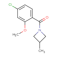Chemical structure of 1-(4-chloro-2-methoxybenzoyl)-3-methylazetidine - CSSB00078542456