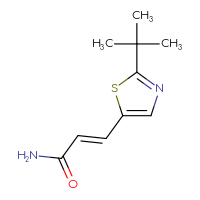 Chemical structure of (2E)-3-(2-tert-butyl-1,3-thiazol-5-yl)prop-2-enamide - CSSB09888702202