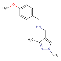 Chemical structure of [(1,3-dimethyl-1H-pyrazol-4-yl)methyl][(4-methoxyphenyl)methyl]amine - CSSB00008316697