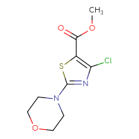 Chemical structure of methyl 4-chloro-2-(morpholin-4-yl)-1,3-thiazole-5-carboxylate - CSSB00011353872