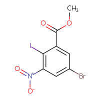 Chemical structure of methyl 5-bromo-2-iodo-3-nitrobenzoate - CSSB00011298394