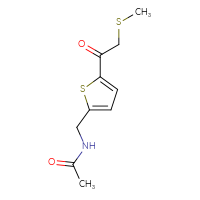 Chemical structure of N-({5-[2-(methylsulfanyl)acetyl]thiophen-2-yl}methyl)acetamide - CSSB21246284883