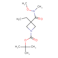 Chemical structure of tert-butyl 3-ethyl-3-[methoxy(methyl)carbamoyl]azetidine-1-carboxylate - CSSB02126176137