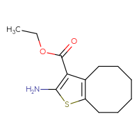 Chemical structure of ethyl 2-amino-4H,5H,6H,7H,8H,9H-cycloocta[b]thiophene-3-carboxylate - CSSB00000632449