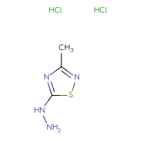 Chemical structure of 5-hydrazinyl-3-methyl-1,2,4-thiadiazole dihydrochloride - CSSB06744595328