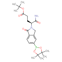 Chemical structure of tert-butyl (4S)-4-carbamoyl-4-[1-oxo-5-(4,4,5,5-tetramethyl-1,3,2-dioxaborolan-2-yl)-2,3-dihydro-1H-isoindol-2-yl]butanoate - CSSB03619047555