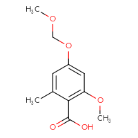 Chemical structure of 2-methoxy-4-(methoxymethoxy)-6-methylbenzoic acid - CSSB21284860472