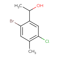 Chemical structure of 1-(2-bromo-5-chloro-4-methylphenyl)ethan-1-ol - CSSB00014877454