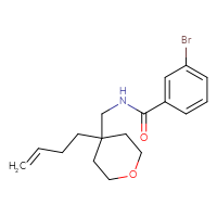 Chemical structure of 3-bromo-N-{[4-(but-3-en-1-yl)oxan-4-yl]methyl}benzamide - CSSB01044042226