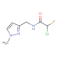 Chemical structure of 2-chloro-2-fluoro-N-[(1-methyl-1H-pyrazol-3-yl)methyl]acetamide - CSSB06454639810