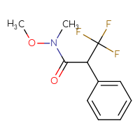 Chemical structure of 3,3,3-trifluoro-N-methoxy-N-methyl-2-phenylpropanamide - CSSB21151592013