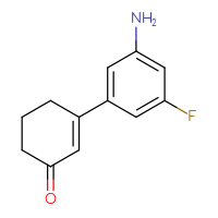Chemical structure of 3-(3-amino-5-fluorophenyl)cyclohex-2-en-1-one - CSSB06583538717