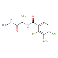 Chemical structure of 2-[(4-chloro-2-fluoro-3-methylphenyl)formamido]-N-methylpropanamide - CSSB06498524657