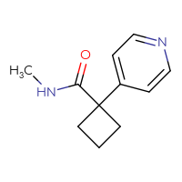 Chemical structure of N-methyl-1-(pyridin-4-yl)cyclobutane-1-carboxamide - CSSB01150688930