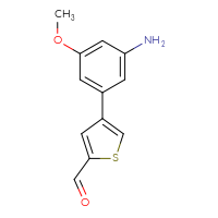 Chemical structure of 4-(3-amino-5-methoxyphenyl)thiophene-2-carbaldehyde - CSSB00102700604