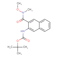 Chemical structure of tert-butyl N-{3-[methoxy(methyl)carbamoyl]naphthalen-2-yl}carbamate - CSSB00025956304
