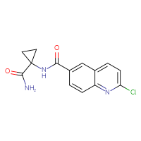 Chemical structure of N-(1-carbamoylcyclopropyl)-2-chloroquinoline-6-carboxamide - CSSB05836011000