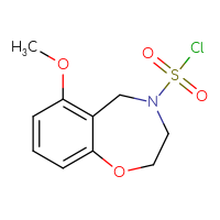 Chemical structure of 6-methoxy-2,3,4,5-tetrahydro-1,4-benzoxazepine-4-sulfonyl chloride - CSSB21224764458