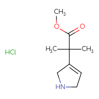 Chemical structure of methyl 2-(2,5-dihydro-1H-pyrrol-3-yl)-2-methylpropanoate hydrochloride - CSSB21043415219