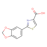 Chemical structure of 2-(2H-1,3-benzodioxol-5-yl)-1,3-thiazole-4-carboxylic acid - CSSB00000321185