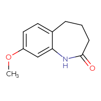 Chemical structure of 8-methoxy-2,3,4,5-tetrahydro-1H-1-benzazepin-2-one - CSSB00000076450