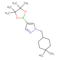 Chemical structure of 1-[(4,4-dimethylcyclohexyl)methyl]-4-(4,4,5,5-tetramethyl-1,3,2-dioxaborolan-2-yl)-1H-pyrazole - CSSB00022280752