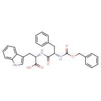 Chemical structure of (2S)-2-[(2S)-2-{[(benzyloxy)carbonyl]amino}-3-phenylpropanamido]-3-(1H-indol-3-yl)propanoic acid - CSSB00000053313