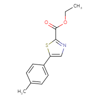 Chemical structure of ethyl 5-(4-methylphenyl)-1,3-thiazole-2-carboxylate - CSSB00020649204
