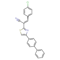 Chemical structure of 2-(4-{[1,1'-biphenyl]-4-yl}-1,3-thiazol-2-yl)-3-(4-chlorophenyl)prop-2-enenitrile - CSSB00027787529